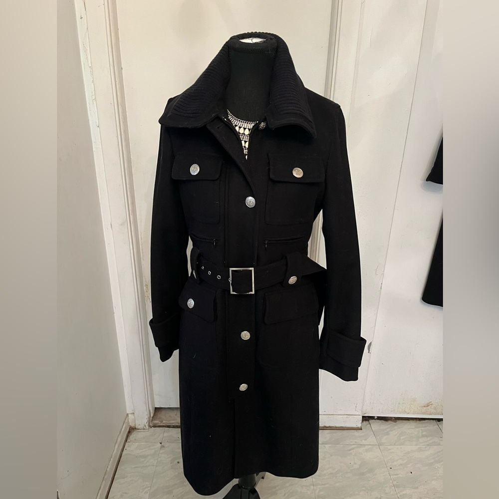 Laundry by Shelly Segal Women's Black Wool Coat